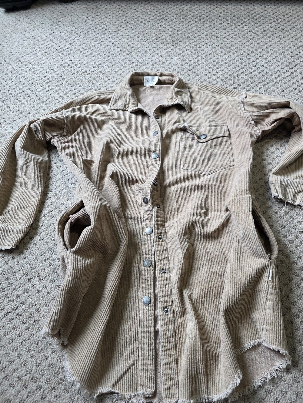 Bohme Corduroy Snap Shirt Jacket in Camel - Picture 9 of 9